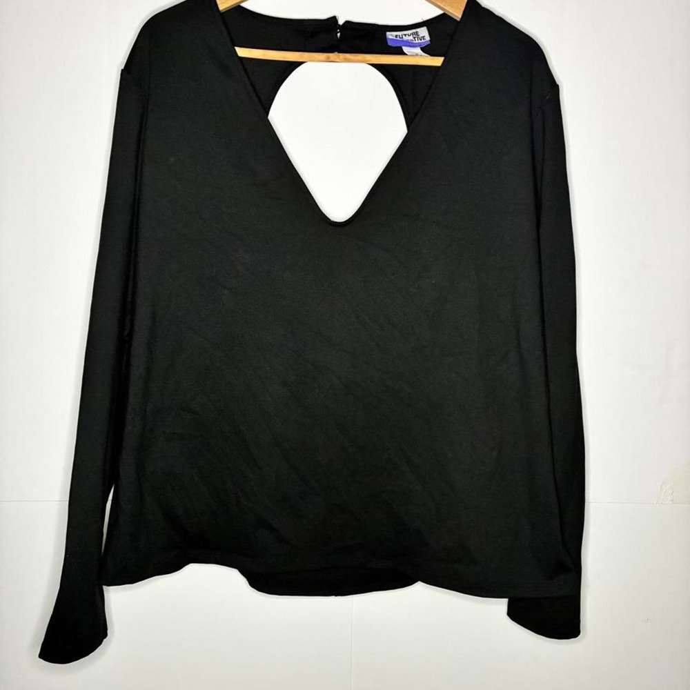 Future Collective Black Cut Out Long Sleeve Top
